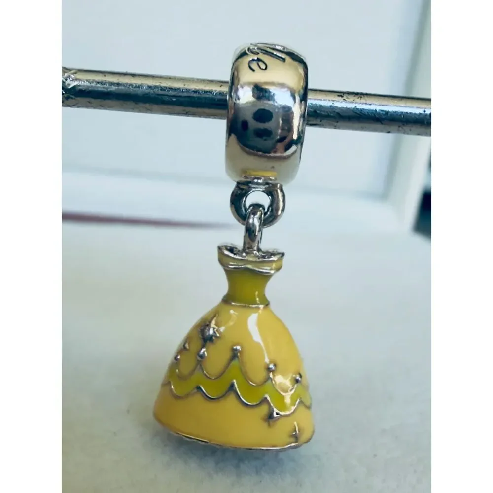 NWOT Disney Beauty & the Beast Belle's Dress Silver Dangle Charm